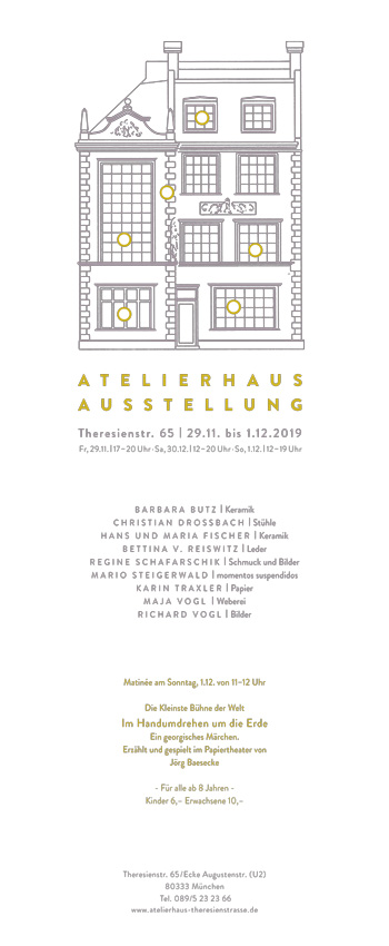 Atelierhaus Theresienstrasse Einladung 2019